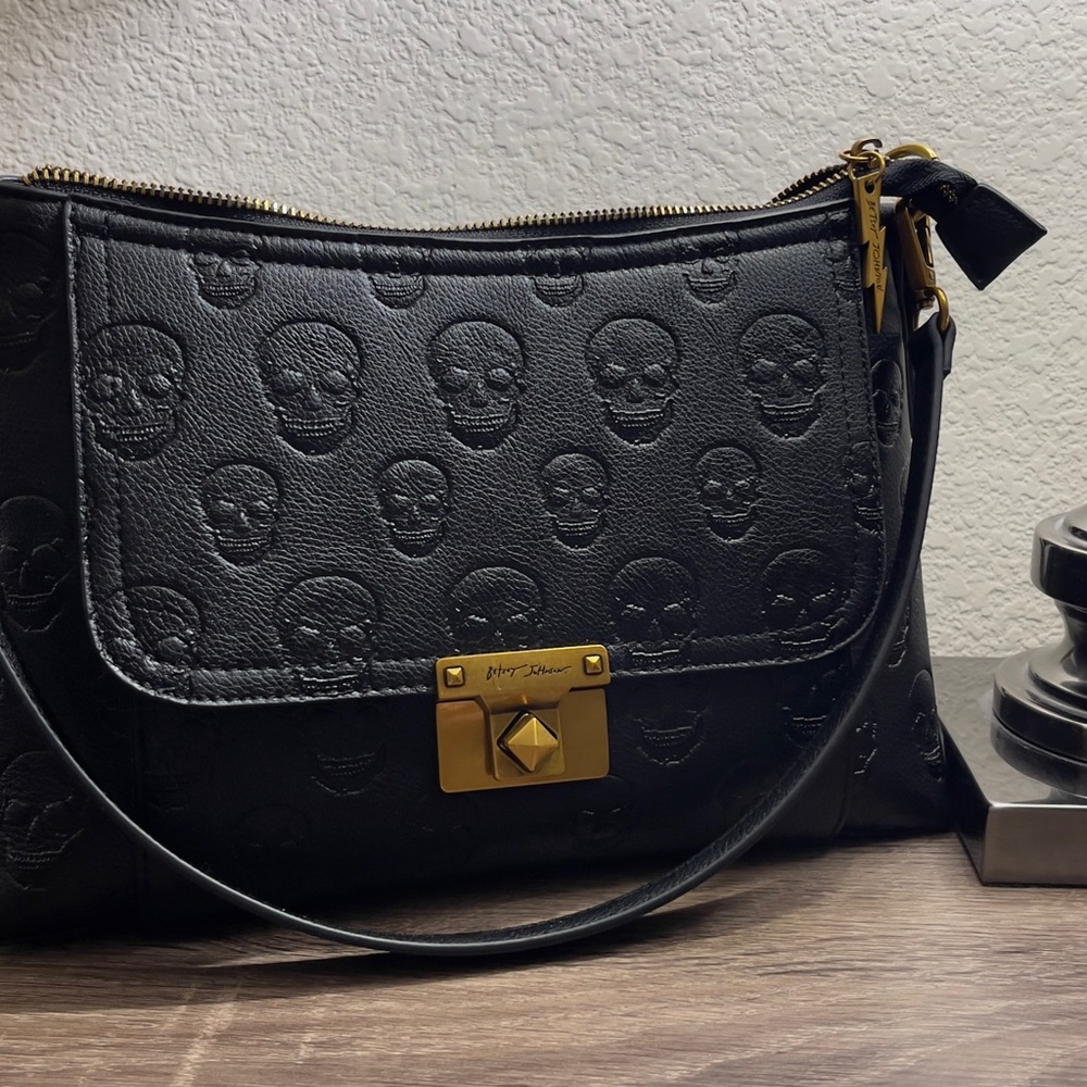 Betsey Johnson Black Skull Bag